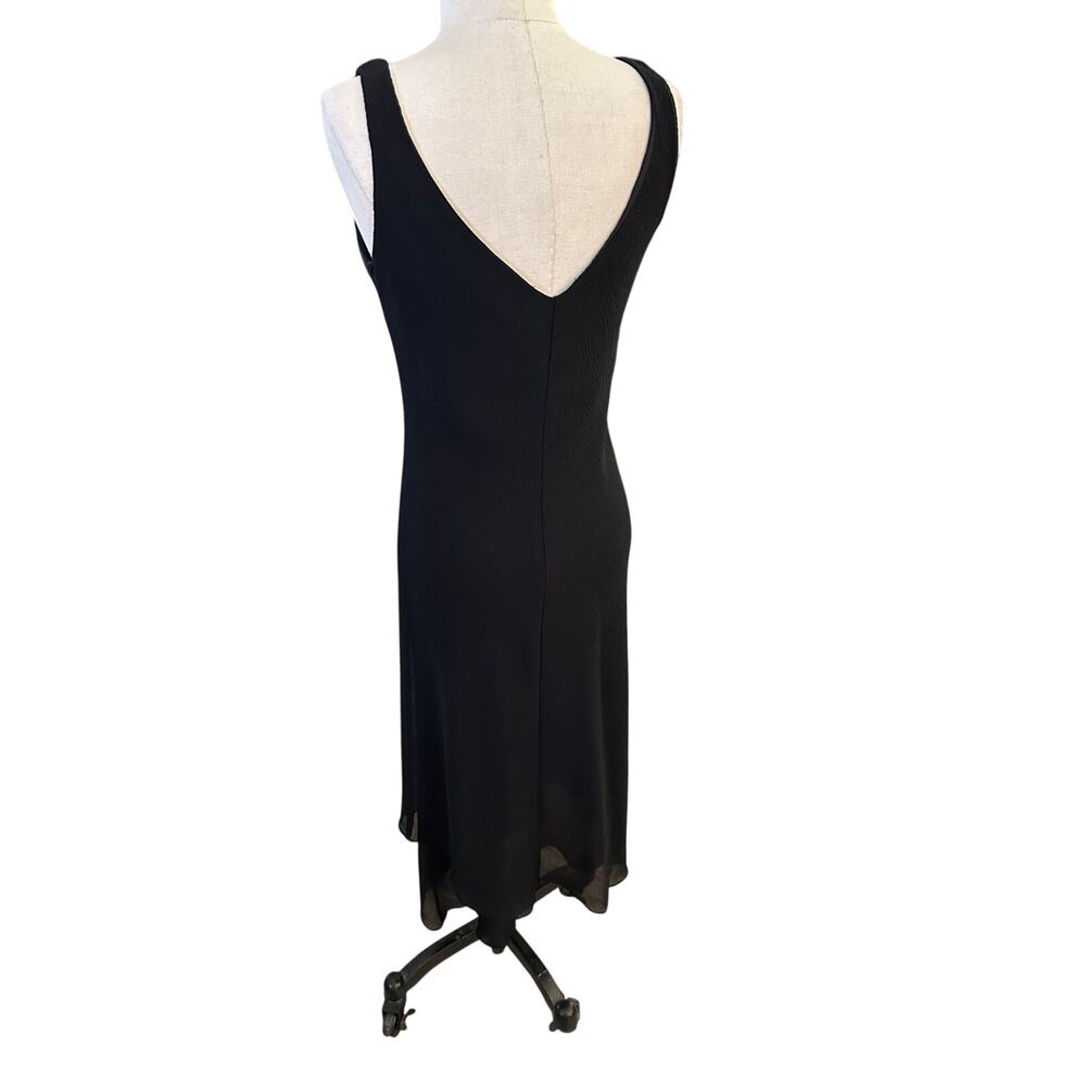 Vintage Jones New York Slip Dress Size 6 Black MIdi Length V-Neck Formal - Picture 11 of 14